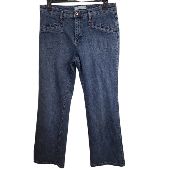 Tommy Hilfiger Jeans Angled Flap Pockets Mid to High Rise Dark Wash Bootcut 2003 - Picture 1 of 5